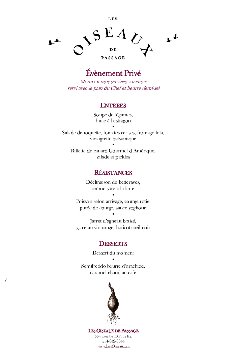 menu de groups 3 services 2025